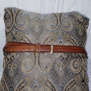 EVP Brown Leather Croc Embossed Size 40 Belt